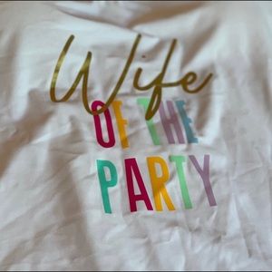 Women’s L white “wife of the party” swimsuit